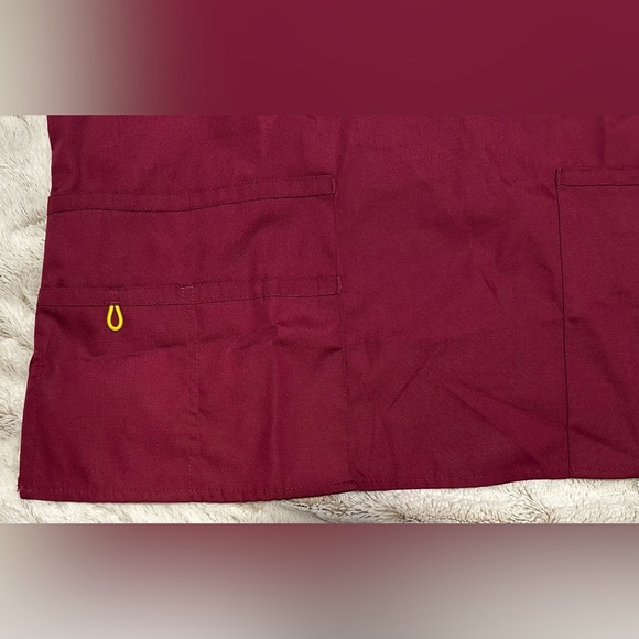 WonderWink Origins Maroon Wine Red Scrub Medical Top Work Uniform - Picture 6 of 11